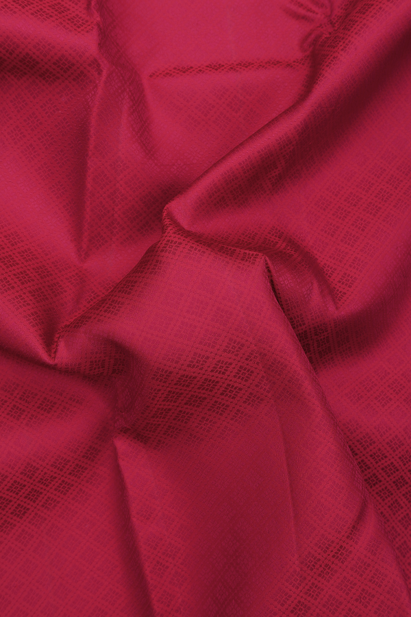 Kanchipuram Silk Saree In Ruby Red With Jacquard Pattern