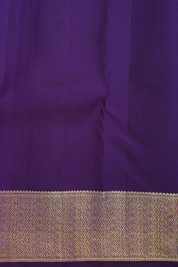 Kanchipuram Silk Saree In Deep Purple With Jacquard Pattern
