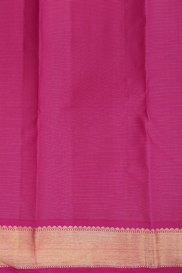 Kanchipuram Silk Saree In Magenta With Stripes Design