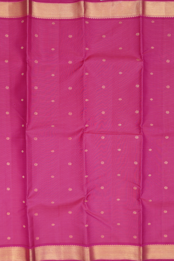 Kanchipuram Silk Saree In Magenta With Stripes Design