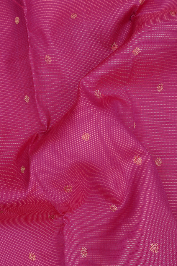 Kanchipuram Silk Saree In Magenta With Stripes Design