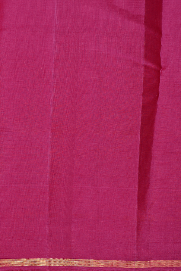 Kanchipuram Silk Saree In Magenta Along Stripes With Buttas
