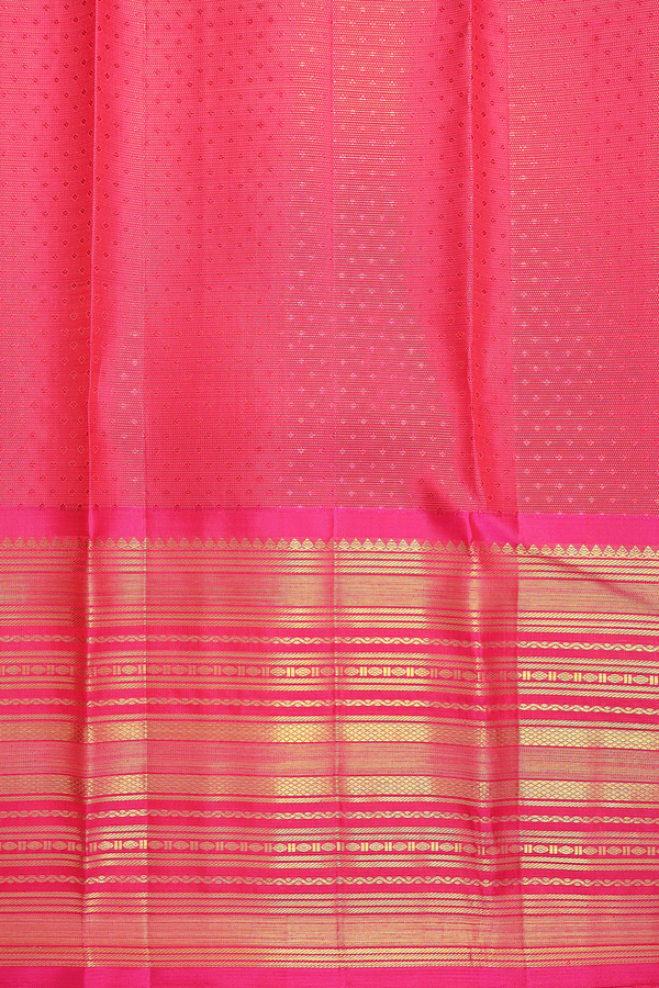 Kanchipuram Silk Saree In Pale Green Stripes Along Buttas