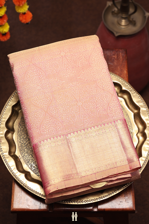 Kanchipuram Silk Saree In Dual Tone With Jacquard Pattern