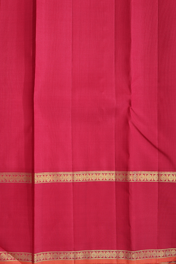 Kanchipuram Silk Saree In Pastel Brown With Peacock Buttas