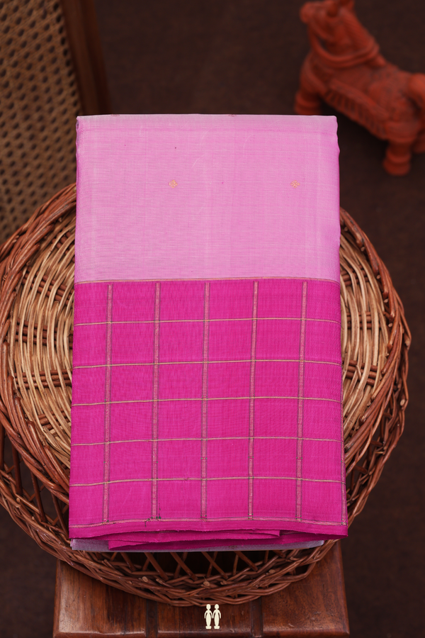 Kanchipuram Silk Saree In Pink With Floral Buttis