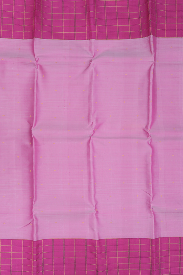 Kanchipuram Silk Saree In Pink With Floral Buttis