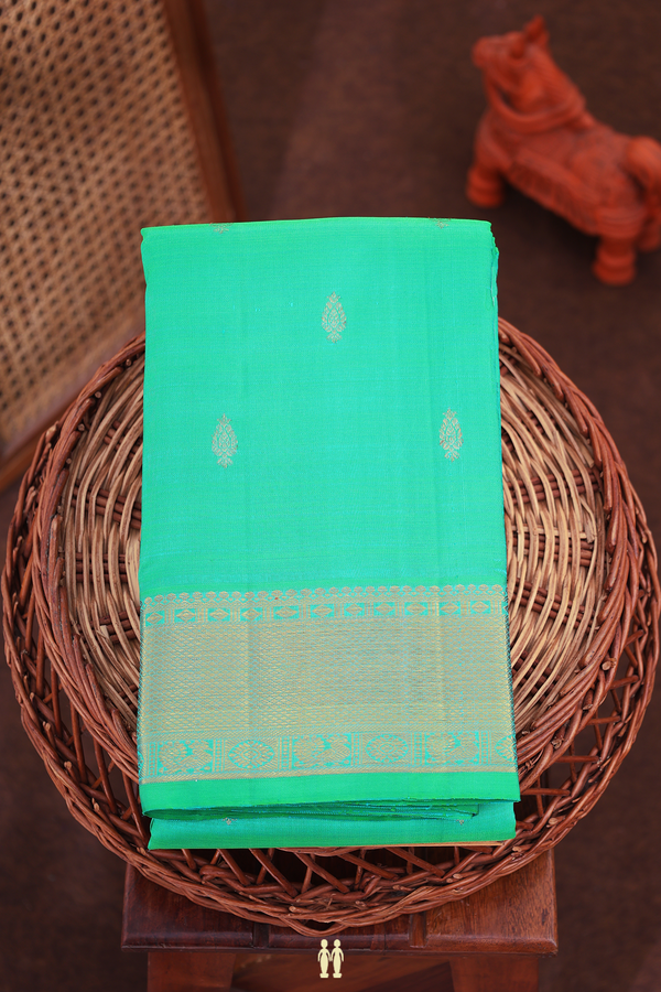 Kanchipuram Silk Saree Dual Tone With Zari Buttas
