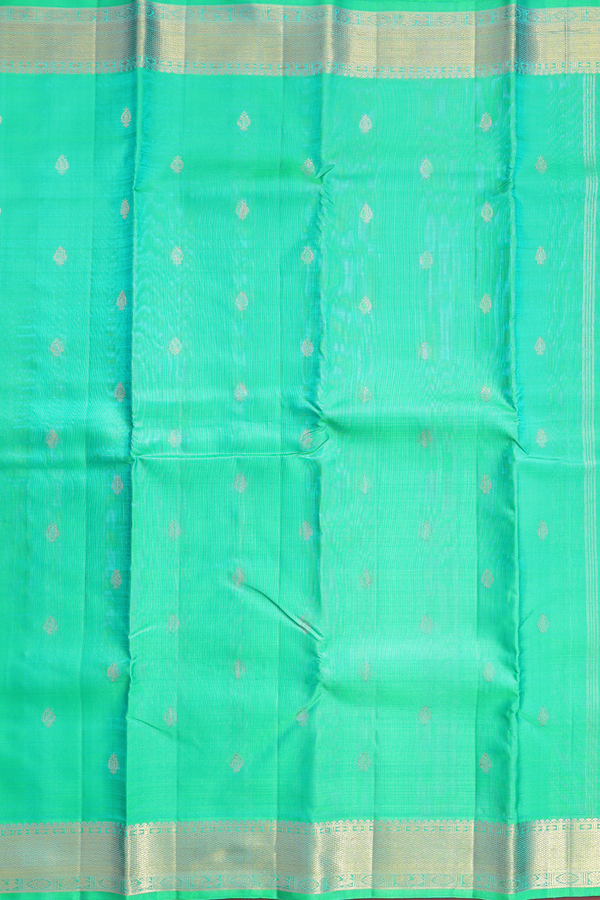 Kanchipuram Silk Saree Dual Tone With Zari Buttas