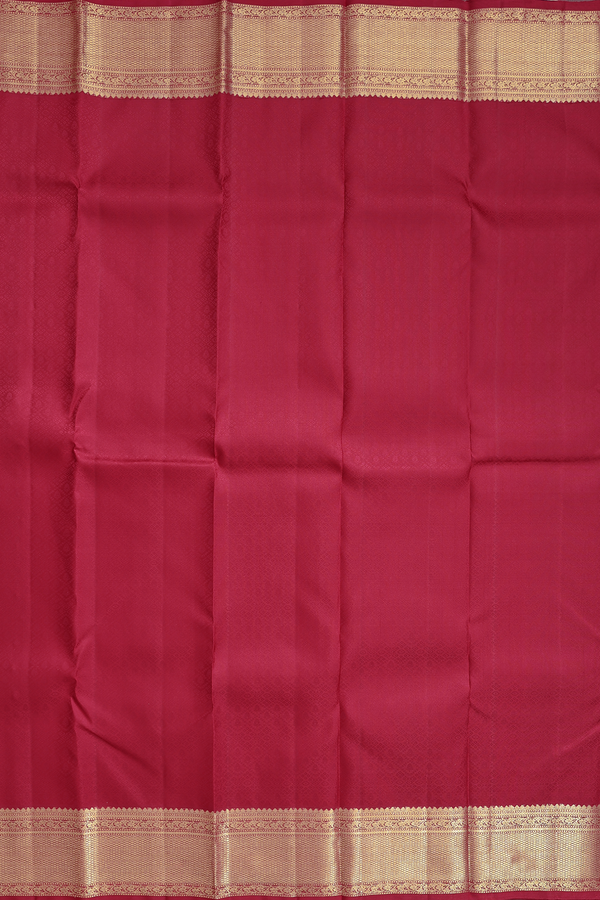 Kanchipuram Silk Saree In Ruby Red With Jacquard Pattern