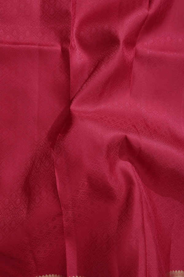 Kanchipuram Silk Saree In Ruby Red With Jacquard Pattern
