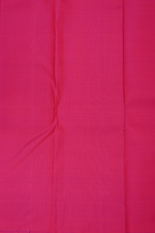 Kanchipuram Silk Saree In Rani Pink With Jacquard Pattern