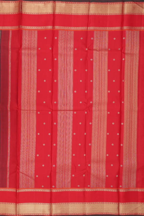 Kanchipuram Silk Saree In Blue With Rudraksh Buttis