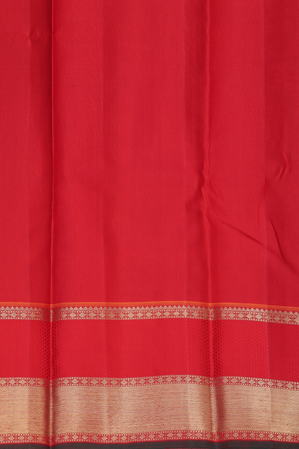 Kanchipuram Silk Saree In Blue With Rudraksh Buttis