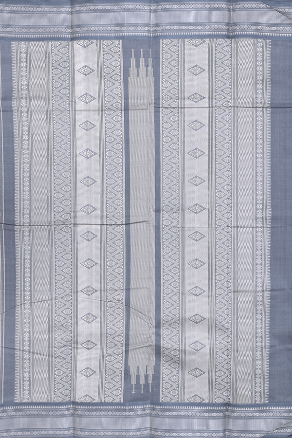 Kanchi Cotton Saree In Dusty Brown With Contrast Silk Border