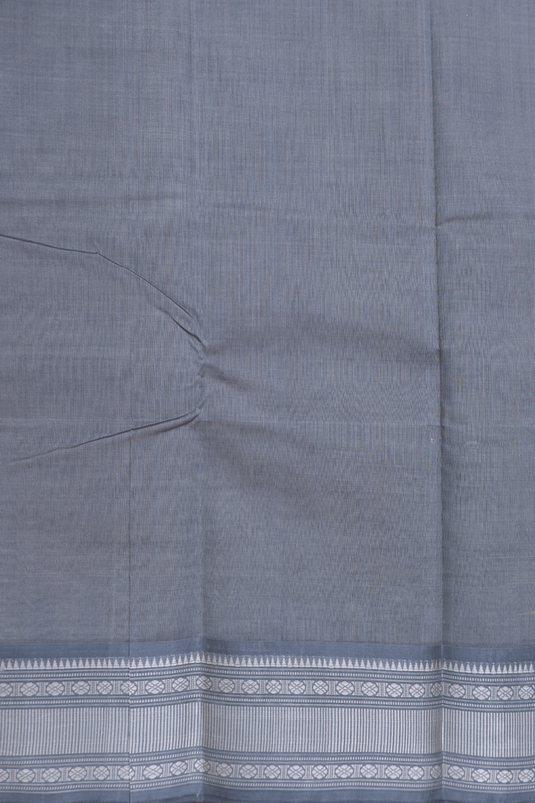 Kanchi Cotton Saree In Dusty Brown With Contrast Silk Border