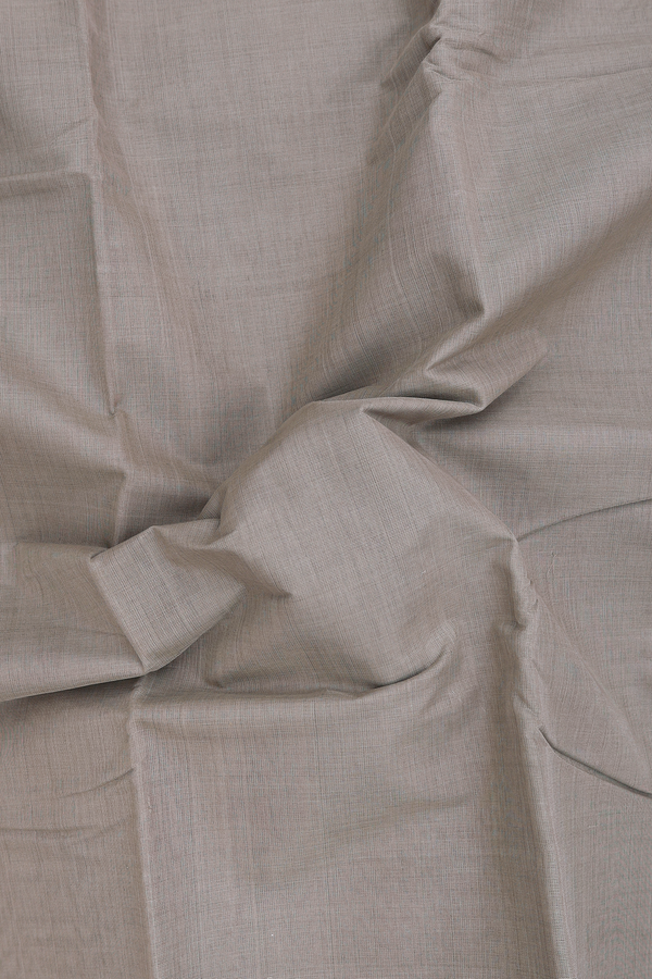 Kanchi Cotton Saree In Dusty Brown With Contrast Silk Border