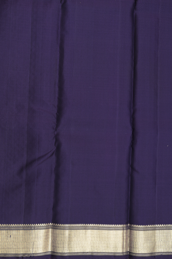 Kanchipuram Silk Saree Dark Purple With Iruthalai Pakshi Buttas