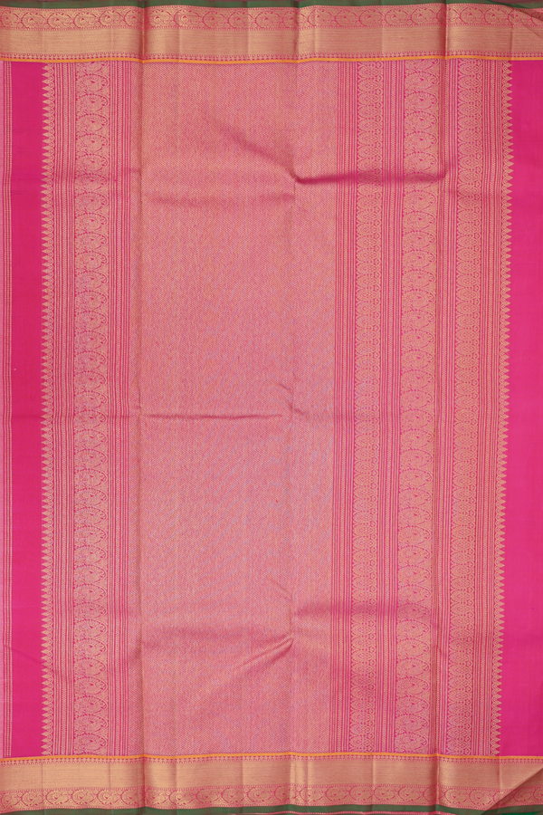 Kanchipuram Silk Saree In Off White With Zari Buttis