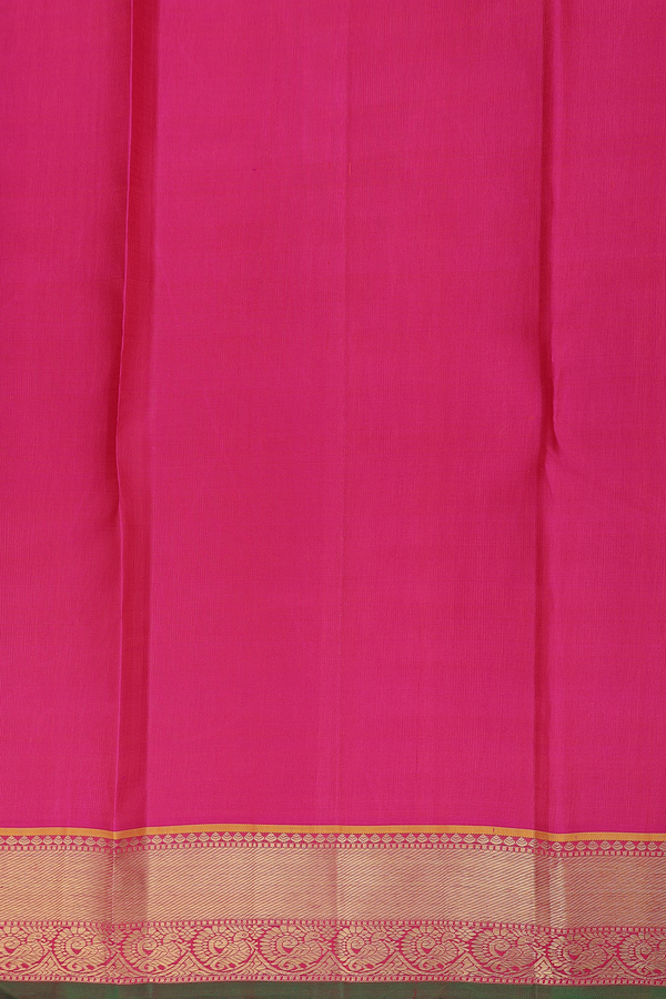 Kanchipuram Silk Saree In Off White With Zari Buttis