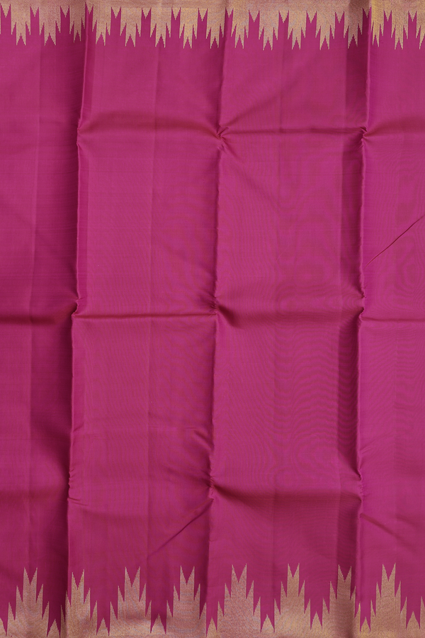 Kanchipuram Silk Saree In Magenta With Temple Border