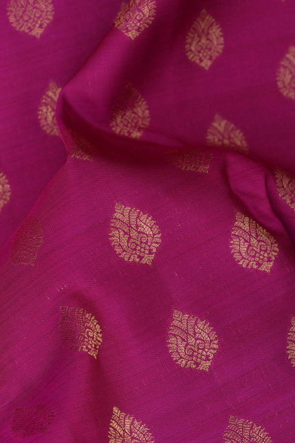 Kanchipuram Silk Saree In Berry Purple With Zari Buttas