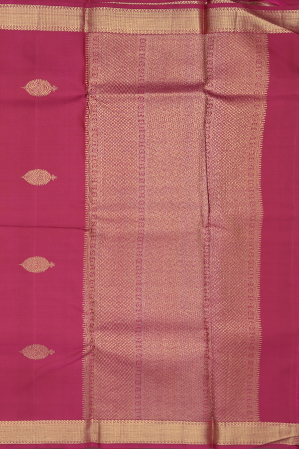 Kanchipuram Silk Saree In Red With Zari Buttas
