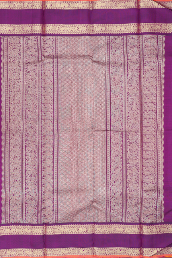 Kanchipuram Silk Saree In White With Checks Design