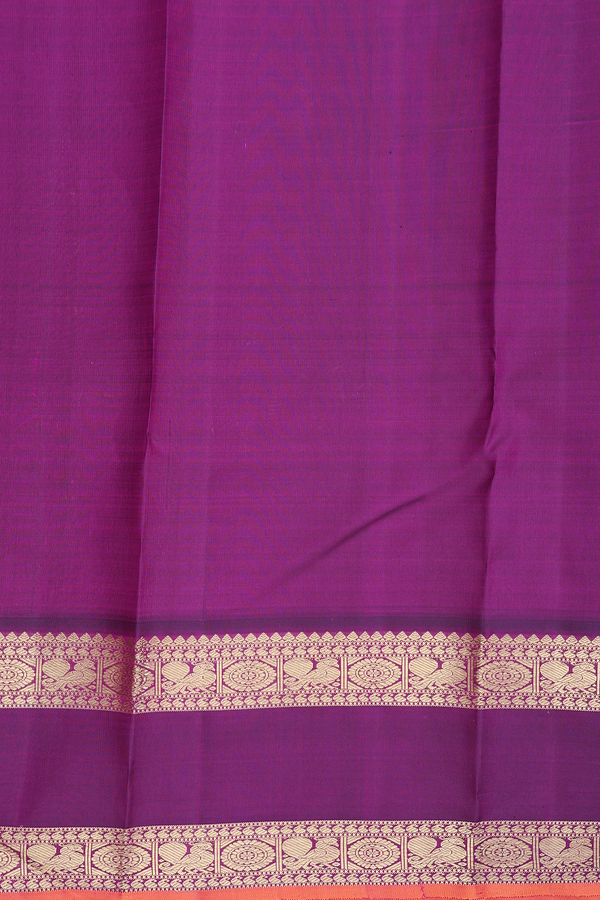 Kanchipuram Silk Saree In White With Checks Design