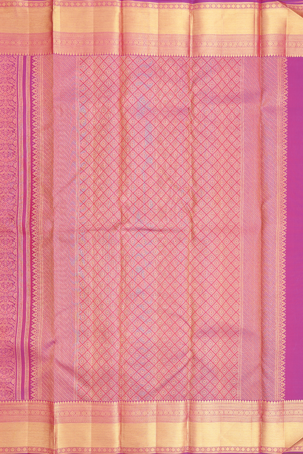 Kanchipuram Silk Saree In Purple With Brocade Design