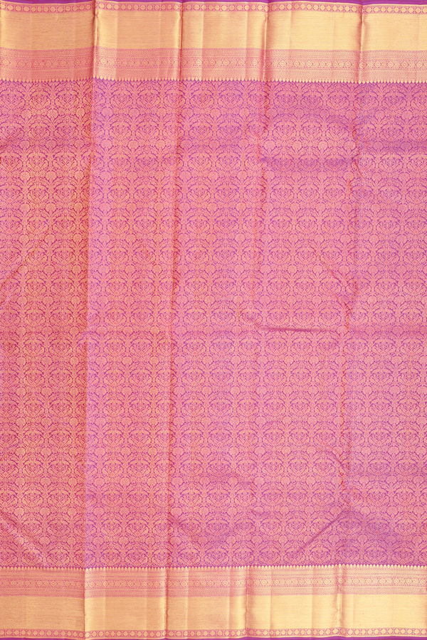 Kanchipuram Silk Saree In Purple With Brocade Design