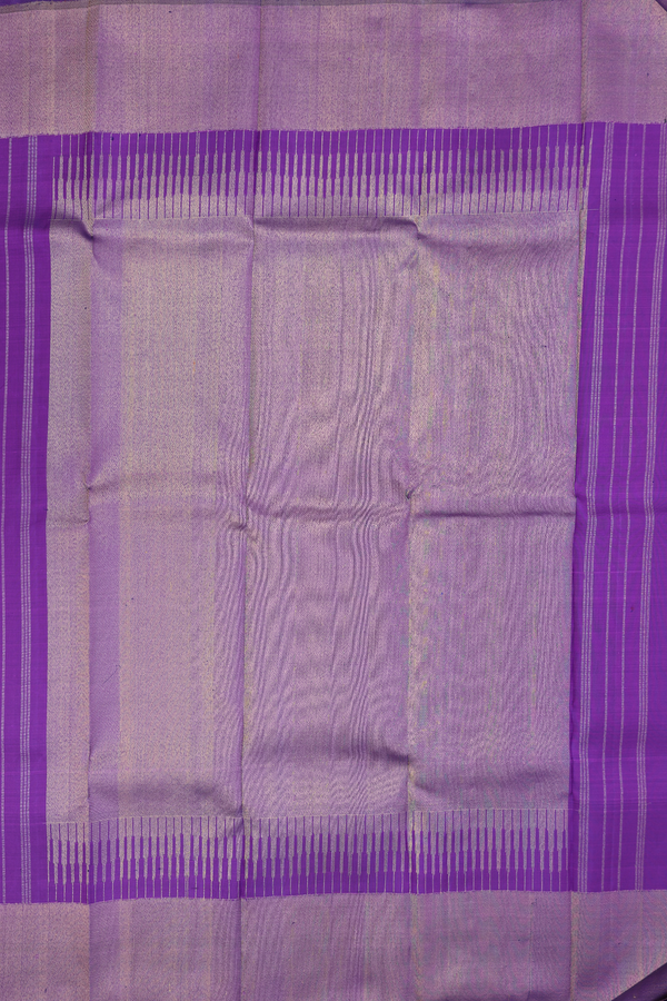 Kanchipuram Silk Saree In Grape Purple With Checks Design