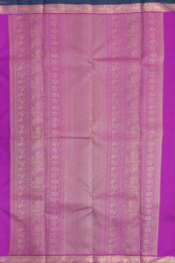 Kanchipuram Silk Saree In Royal Purple With Zari Buttis