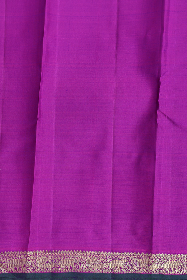 Kanchipuram Silk Saree In Royal Purple With Zari Buttis