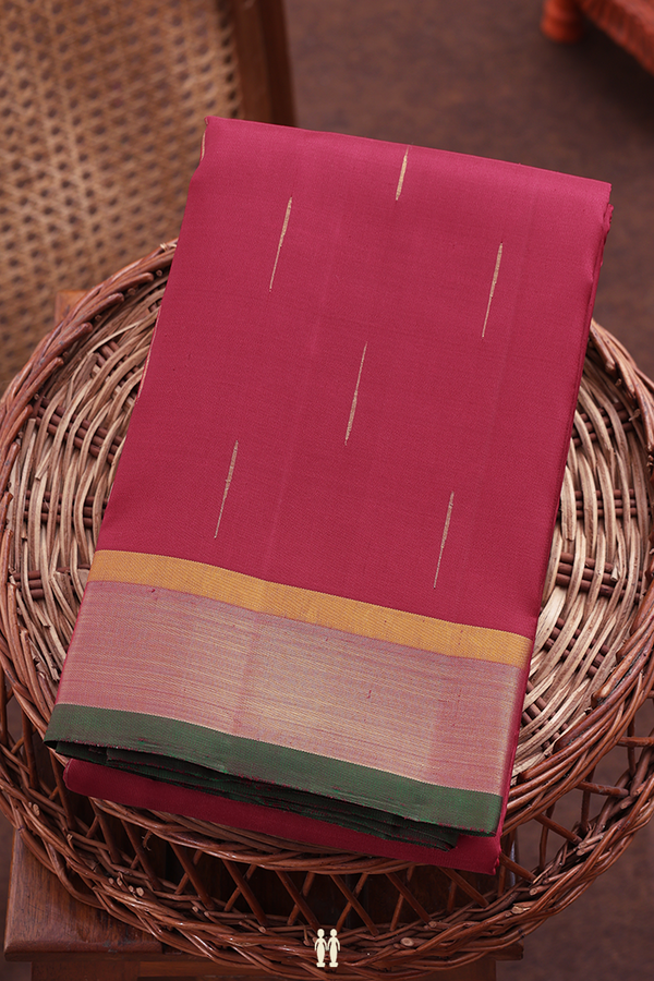 Kanchipuram Silk Saree In Red With Malli Moggu Buttas
