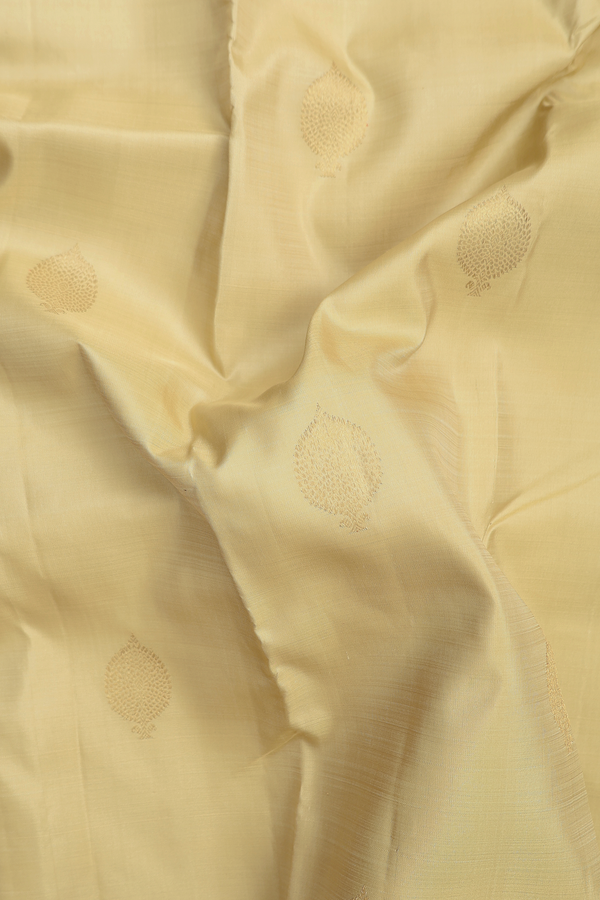 Kanchipuram Silk Saree In Khaki With Zari Buttas