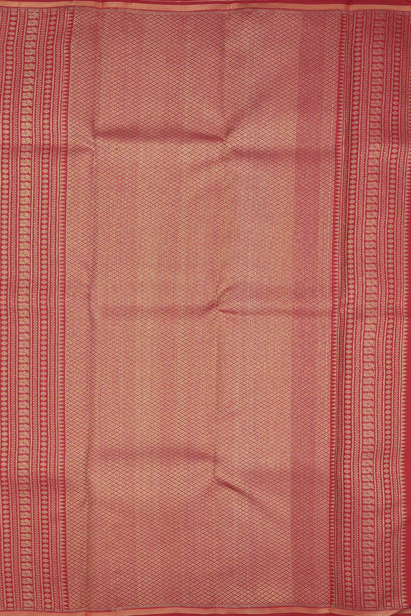 Kanchipuram Silk Saree In Crimson Red With Jacquard Pattern