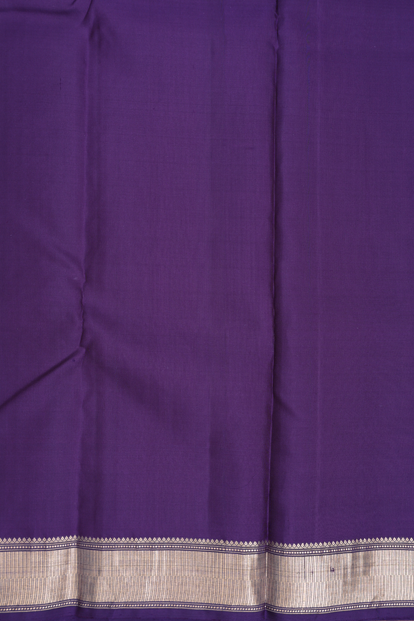 Kanchipuram Silk Saree In Deep Purple With Iruthalai Pakshi