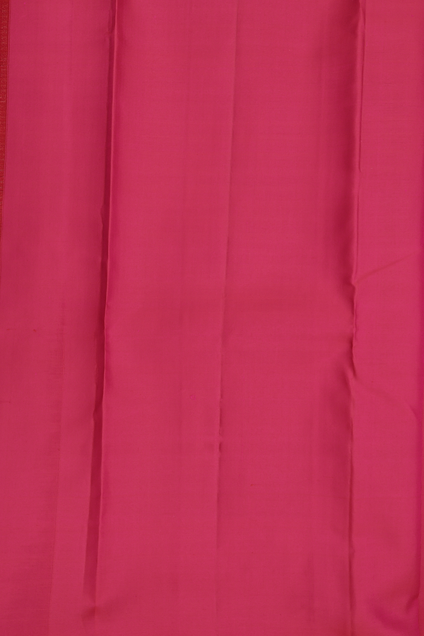 Kanchipuram Silk Saree In Dark Pink With Stripes Design