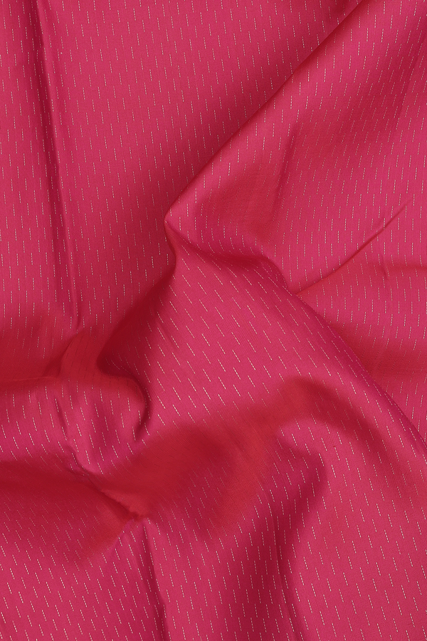 Kanchipuram Silk Saree In Dark Pink With Stripes Design