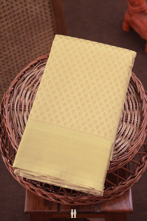Kanchipuram Silk Saree In Khaki With Jacquard Pattern