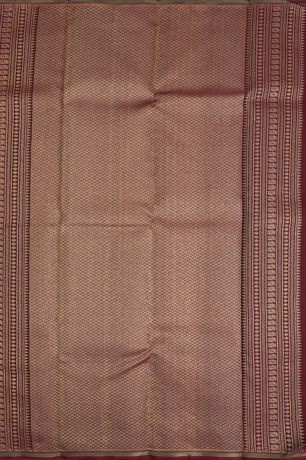 Kanchipuram Silk Saree In Maroon With Jacquard Pattern