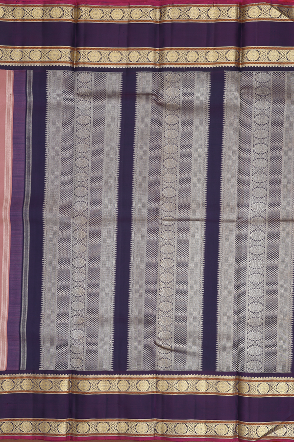 Kanchipuram Silk Saree In Rose Brown With Peacock Buttas