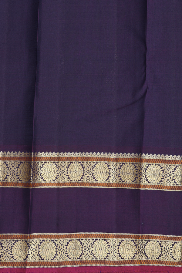 Kanchipuram Silk Saree In Rose Brown With Peacock Buttas