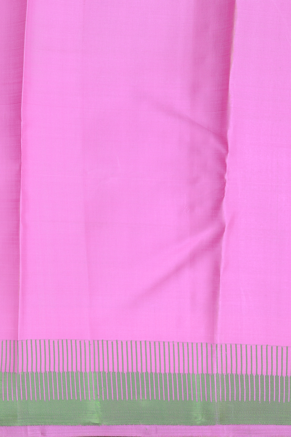 Kanchipuram Silk Saree In Pink With Seepu Rekku Border