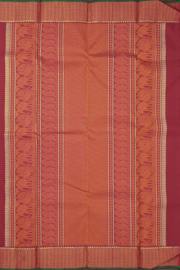 Kanchipuram Silk Saree In Red With Chakram Buttas