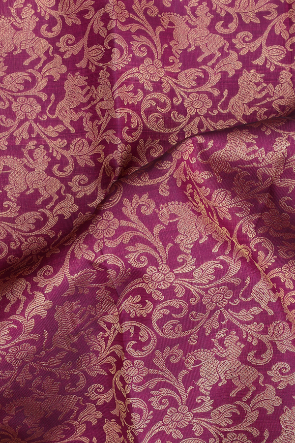 Kanchipuram Silk Saree In Berry Purple With Brocade Design
