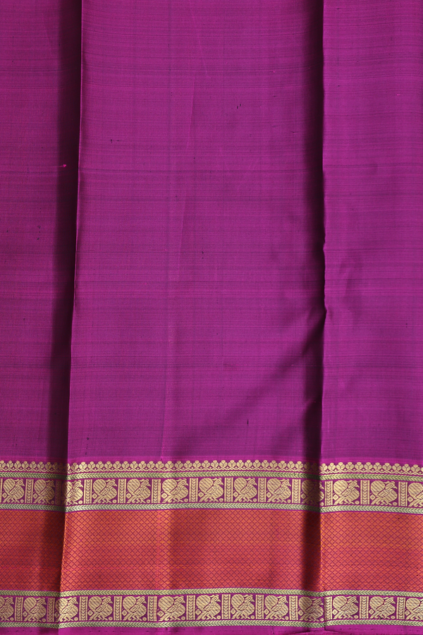 Kanchipuram Silk Saree In Royal Blue With Peacock Buttas