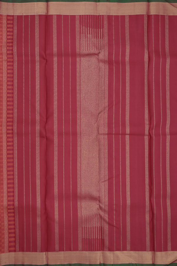 Kanchipuram Silk Saree Orange With Paai Madippu Kattam Design