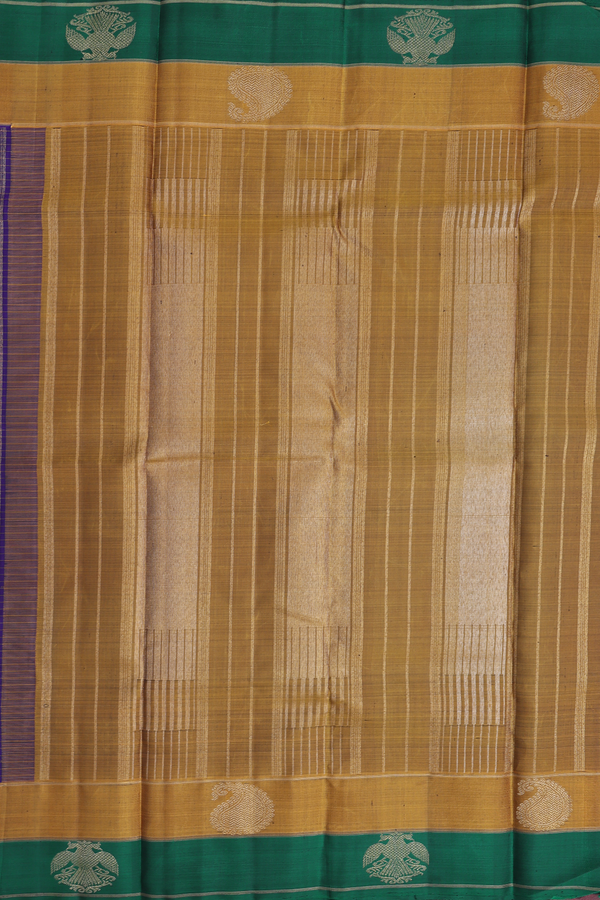 Kanchipuram Silk Saree In Purple With Checks Design